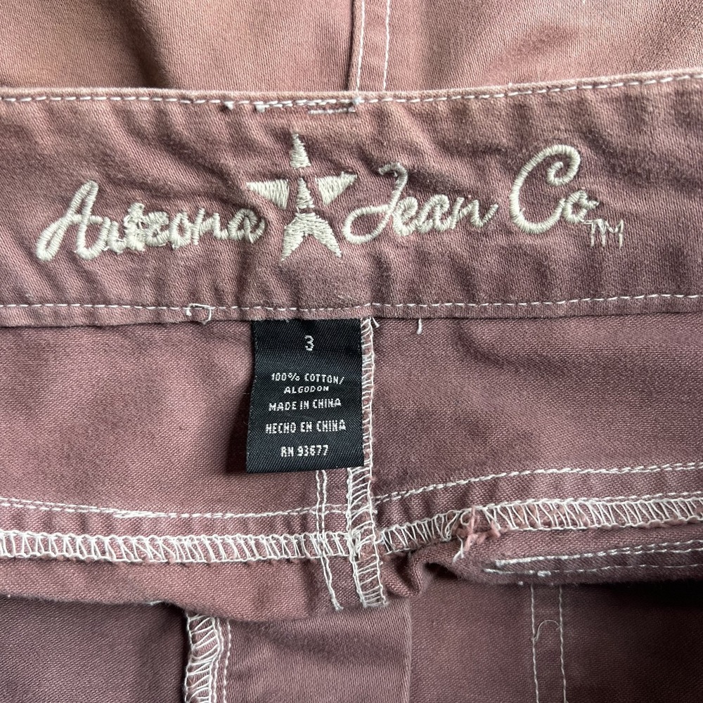 Y2K Arizona Jean Co Cotton‎ Mini Skirt Juniors Size 3 A-line Brown Cargo Pockets - Picture 2 of 10